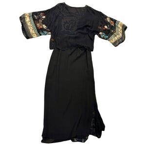 Harari 100% Silk Two Piece Set – Asian-Inspired Print – Size P/S & S